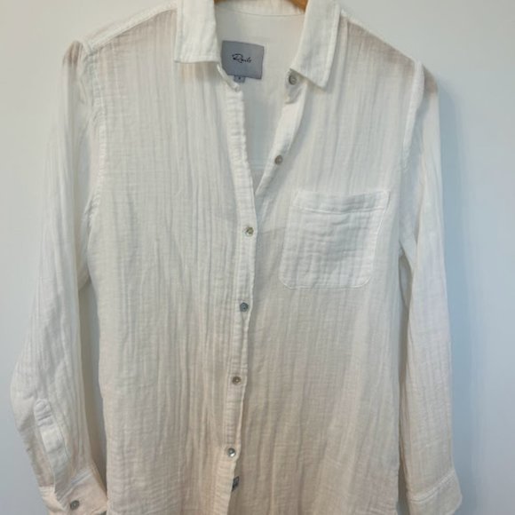 Rails Ellis Dip-dye Button-down Shirt In White Blush - Picture 12 of 12